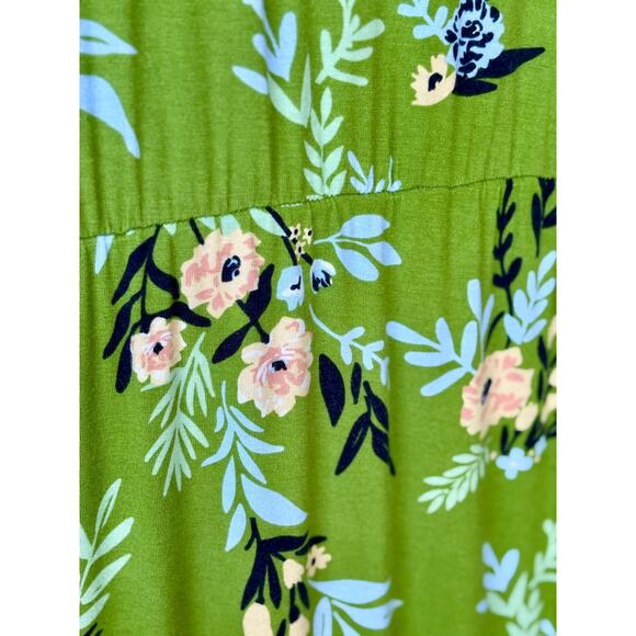 Maxi Floral Dress Sleeveless Coastal Tropical Print MEDIUM Beachy Vacation SERRA - Picture 3 of 7